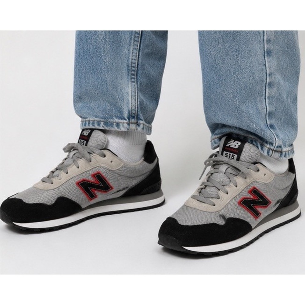 New Balance Classic Youth Kid Shoe Size 7 Women Sz 8.5 GC515TRP Black Red Gray